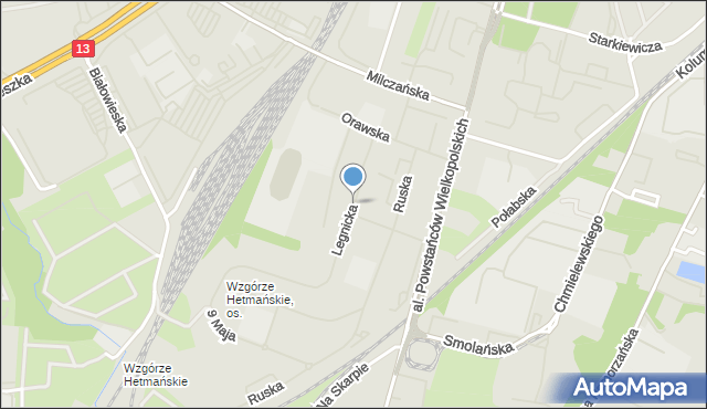 Szczecin, Legnicka, mapa Szczecina