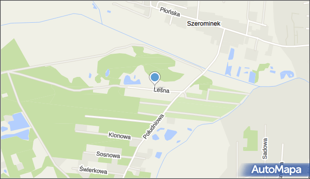Szerominek, Leśna, mapa Szerominek