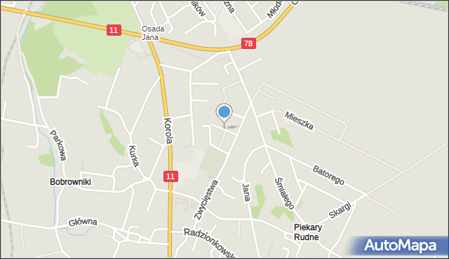 Tarnowskie Góry, Leszczynowa, mapa Tarnowskie Góry