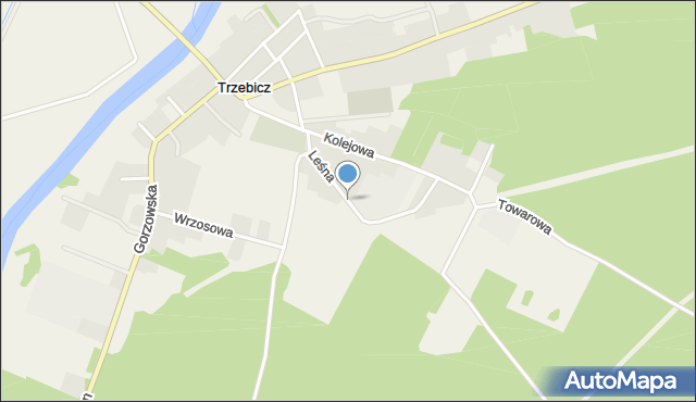 Trzebicz gmina Drezdenko, Leśna, mapa Trzebicz gmina Drezdenko