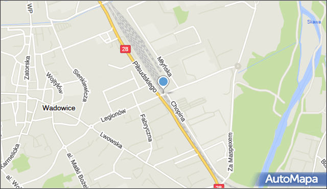 Wadowice, Legionów, mapa Wadowice