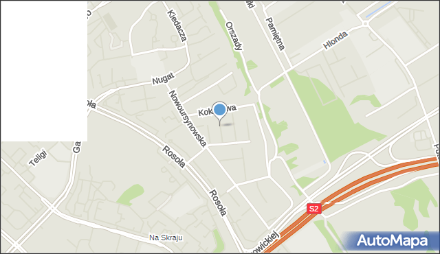 Warszawa, Letniskowa, mapa Warszawy