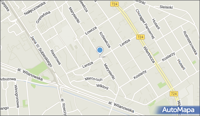 Warszawa, Lentza Stanisława, mapa Warszawy