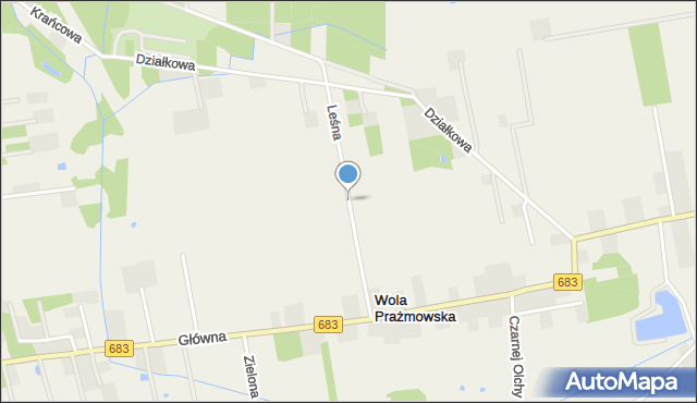 Wola Prażmowska, Leśna, mapa Wola Prażmowska