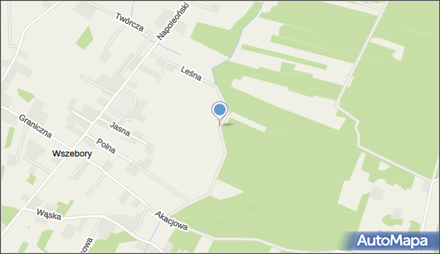 Wszebory gmina Dąbrówka, Leśna, mapa Wszebory gmina Dąbrówka