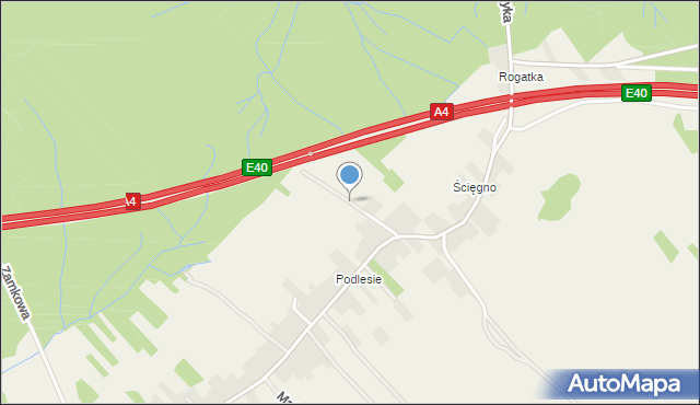 Zalas gmina Krzeszowice, Leśna, mapa Zalas gmina Krzeszowice