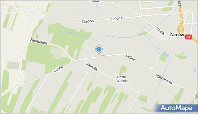 Żarnów powiat opoczyński, Leśna, mapa Żarnów powiat opoczyński