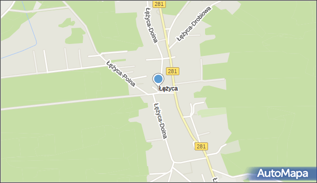 Zielona Góra, Łężyca-Dolna, mapa Zielona Góra