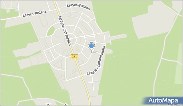 Zielona Góra, Łężyca-Inżynierska, mapa Zielona Góra