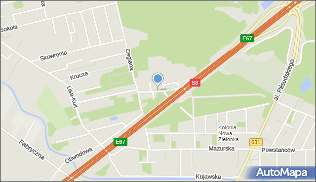 Zielonka powiat wołomiński, Letniskowa, mapa Zielonka powiat wołomiński