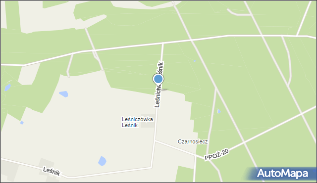 Złotów, Leśnictwo Leśnik, mapa Złotów