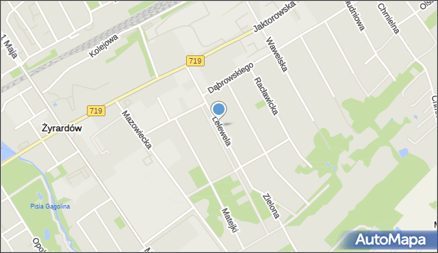 Żyrardów, Lelewela Joachima, mapa Żyrardów