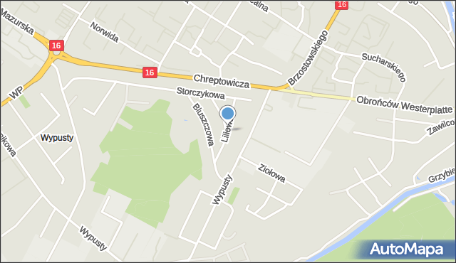 Augustów, Liliowa, mapa Augustów