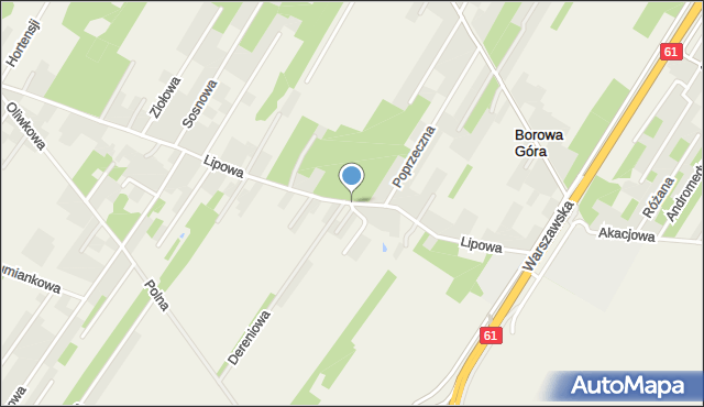 Borowa Góra gmina Serock, Lipowa, mapa Borowa Góra gmina Serock