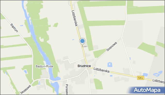 Brudnice, Lidzbarska, mapa Brudnice
