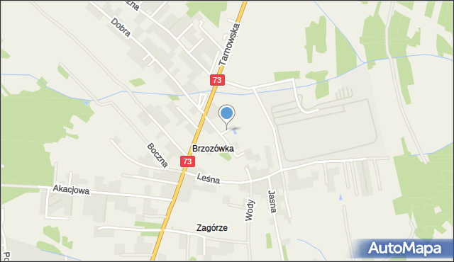Brzozówka gmina Lisia Góra, Lisia, mapa Brzozówka gmina Lisia Góra