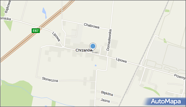 Chrzanów gmina Kobierzyce, Lipowa, mapa Chrzanów gmina Kobierzyce