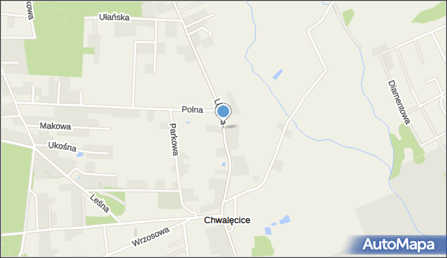 Chwalęcice gmina Kłodawa, Lipowa, mapa Chwalęcice gmina Kłodawa