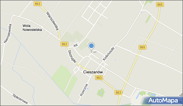 Cieszanów, Lityńskiego, mapa Cieszanów