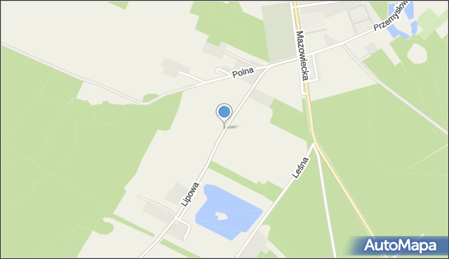 Czerwin, Lipowa, mapa Czerwin