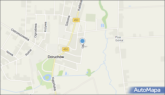 Doruchów, Lipowa, mapa Doruchów