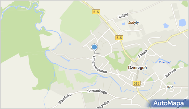 Dzierzgoń, Limanowskiego Bolesława, mapa Dzierzgoń