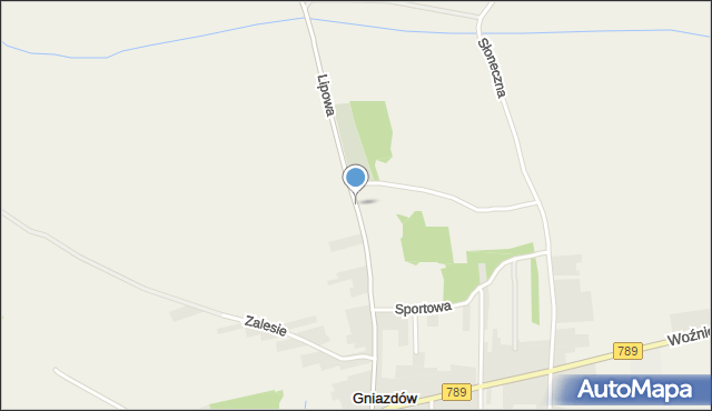 Gniazdów gmina Koziegłowy, Lipowa, mapa Gniazdów gmina Koziegłowy