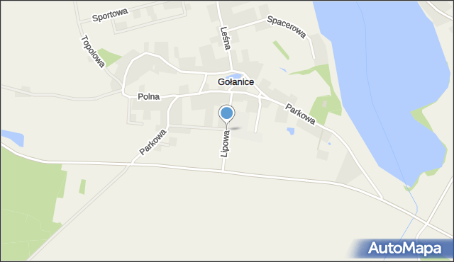 Gołanice, Lipowa, mapa Gołanice