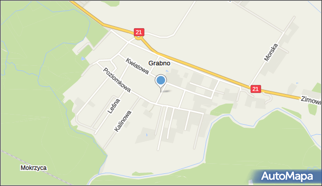 Grabno gmina Ustka, Liliowa, mapa Grabno gmina Ustka