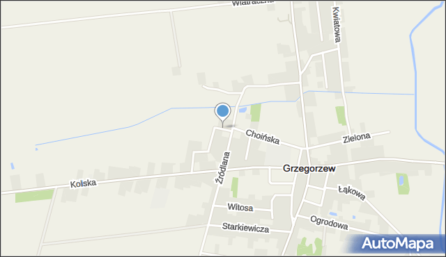 Grzegorzew, Lipowa, mapa Grzegorzew