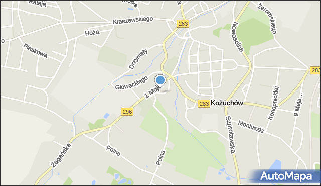 Kożuchów powiat nowosolski, Literacka, mapa Kożuchów powiat nowosolski