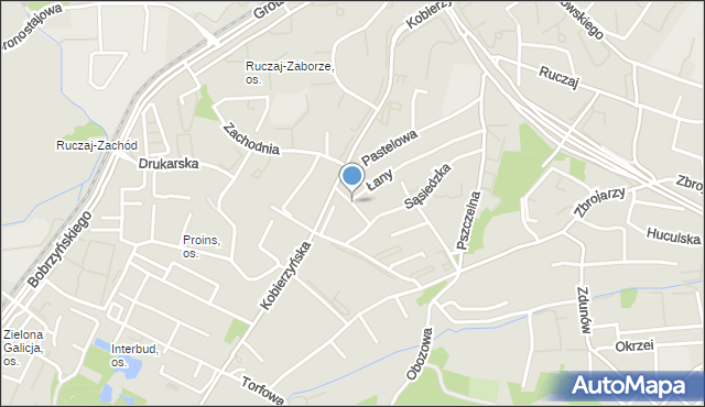 Kraków, Liściasta, mapa Krakowa