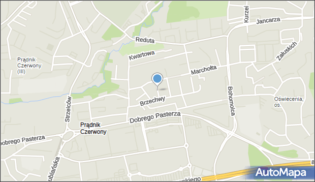 Kraków, Liryczna, mapa Krakowa