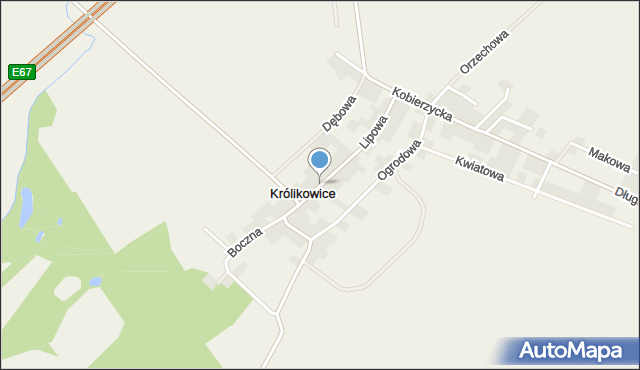 Królikowice gmina Kobierzyce, Lipowa, mapa Królikowice gmina Kobierzyce