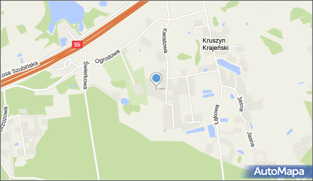 Kruszyn Krajeński, Liliowa, mapa Kruszyn Krajeński