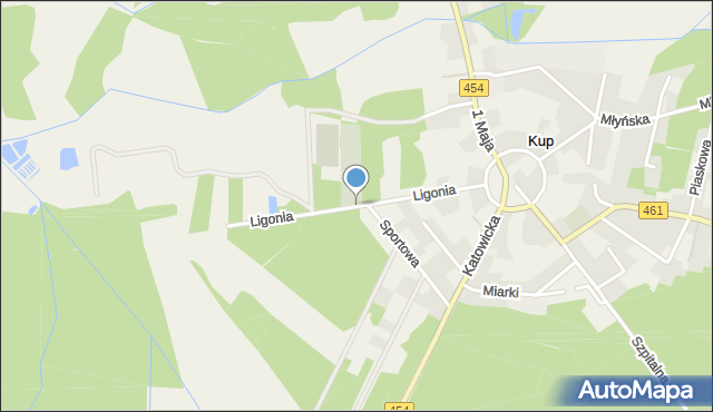 Kup, Ligonia, mapa Kup