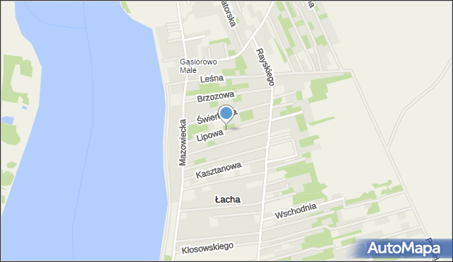 Łacha gmina Serock, Lipowa, mapa Łacha gmina Serock