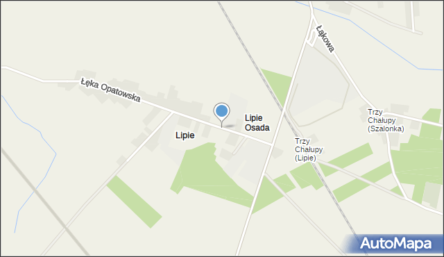 Lipie gmina Łęka Opatowska, Lipie, mapa Lipie gmina Łęka Opatowska