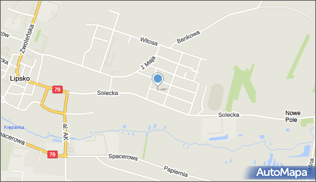 Lipsko, Lipowa, mapa Lipsko