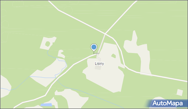 Lisiny gmina Mikołajki, Lisiny, mapa Lisiny gmina Mikołajki