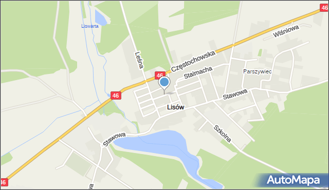 Lisów gmina Herby, Ligonia Juliusza, mapa Lisów gmina Herby