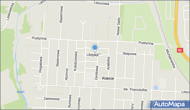 Łódź, Libijska, mapa Łodzi
