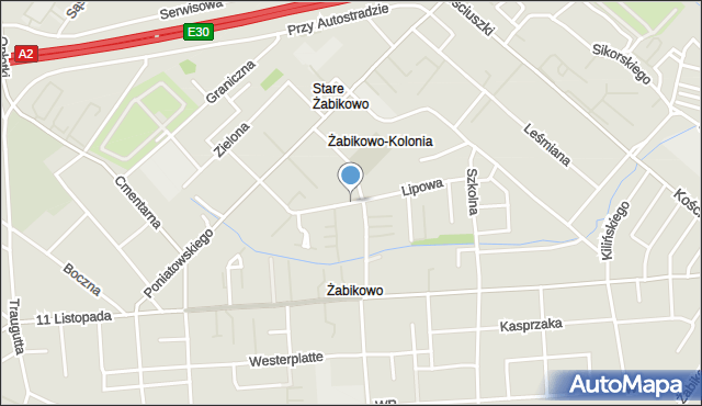 Luboń powiat poznański, Lipowa, mapa Luboń powiat poznański