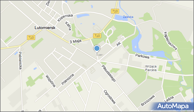 Lutomiersk, Lipowa, mapa Lutomiersk