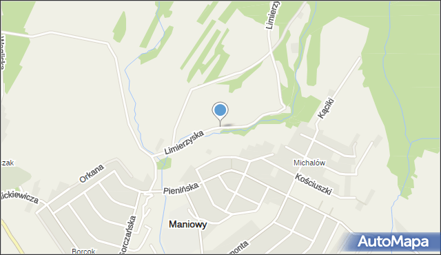Maniowy, Limierzyska, mapa Maniowy