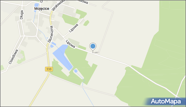Mojęcice, Lipowa, mapa Mojęcice