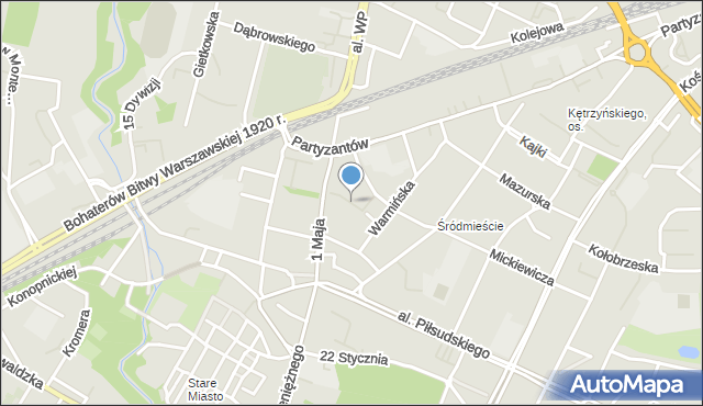 Olsztyn, Linki Bogumiła, mapa Olsztyna