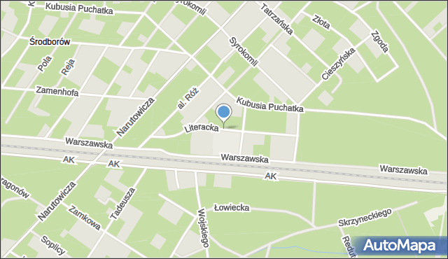 Otwock, Literacka, mapa Otwock