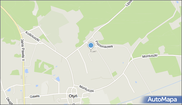 Otyń, Lisaka Antoniego, ks., mapa Otyń