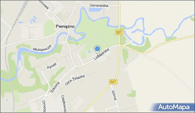 Pieniężno powiat braniewski, Lidzbarska, mapa Pieniężno powiat braniewski